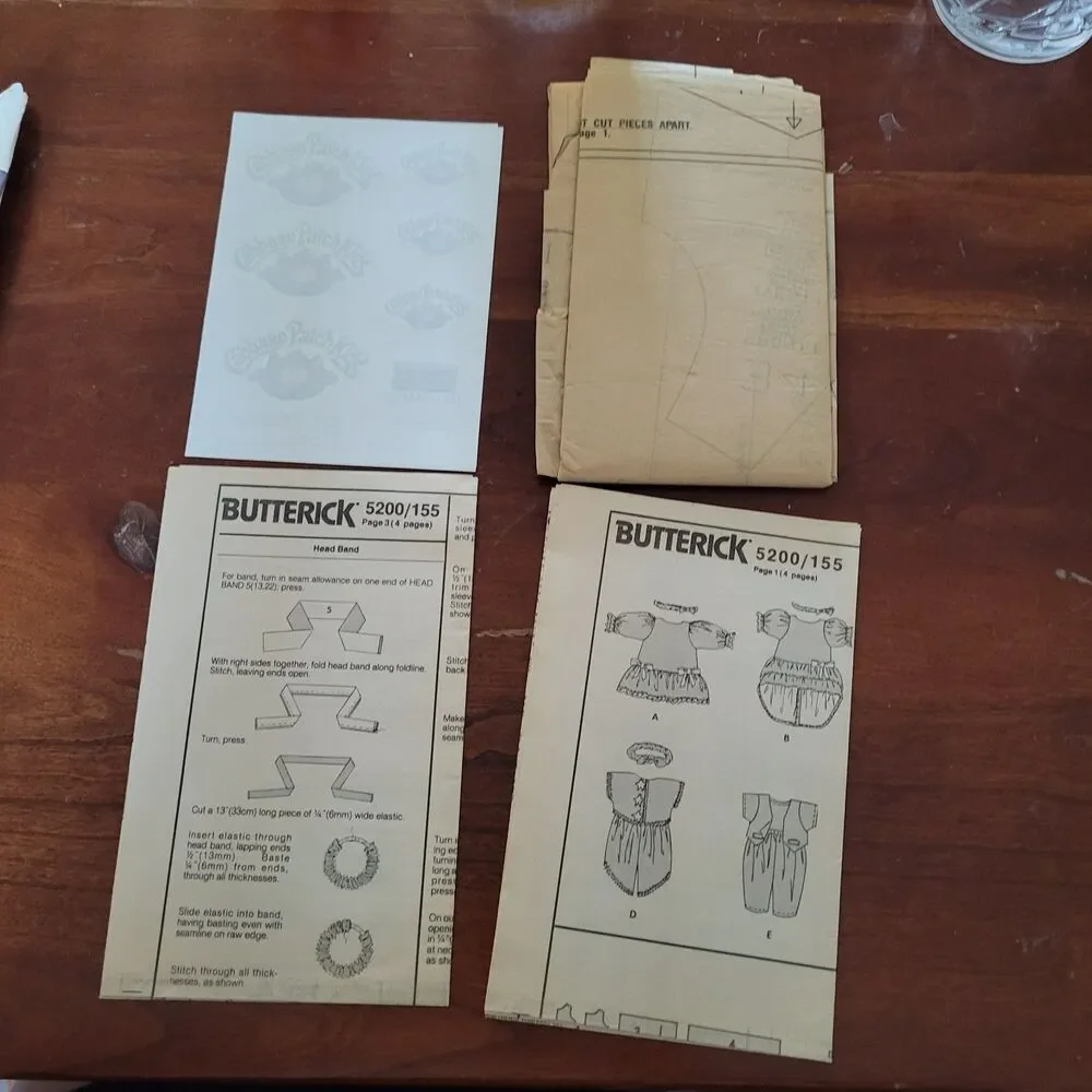 5200 Vintage Cabbage Patch Sewing Pattern Clothes Butterick